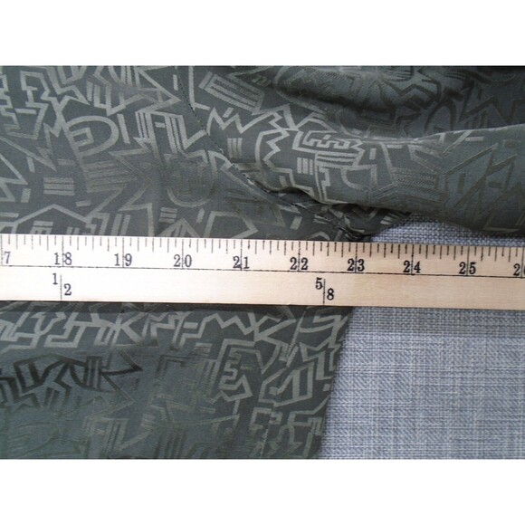 Lili Butler Silk Button Blouse Size Women's Medium Abstract Pattern Shoulder Pad - Picture 7 of 11